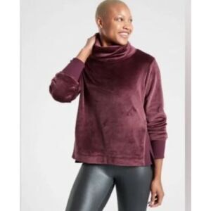 Athleta Women's Velvet Cowl Neck Sweater - Burgundy